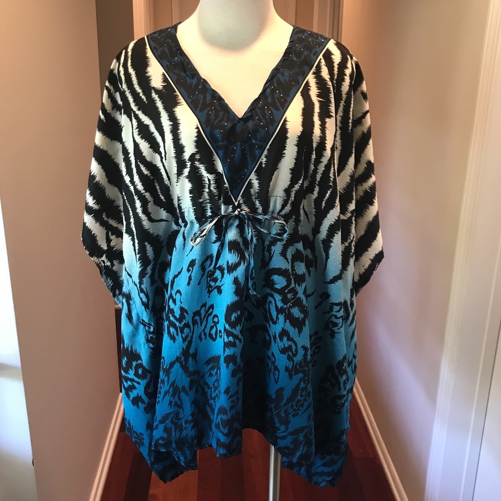 Kaftan Animal Print Swim Coverup